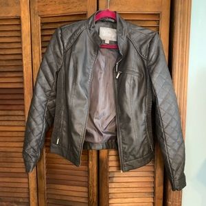 Gray leather jacket